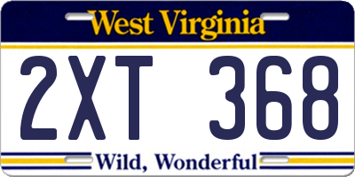 WV license plate 2XT368