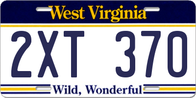 WV license plate 2XT370