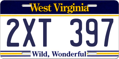 WV license plate 2XT397