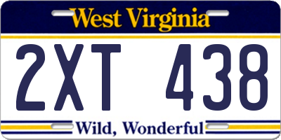 WV license plate 2XT438