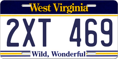 WV license plate 2XT469