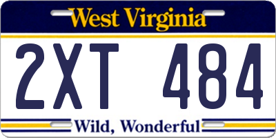 WV license plate 2XT484