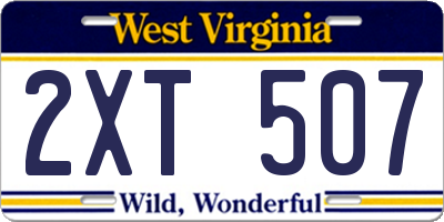 WV license plate 2XT507