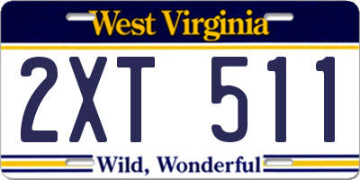 WV license plate 2XT511