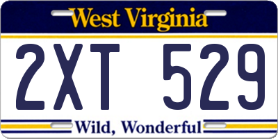 WV license plate 2XT529
