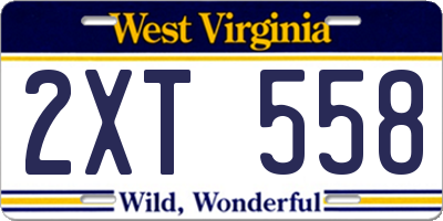 WV license plate 2XT558
