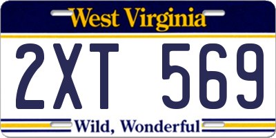 WV license plate 2XT569