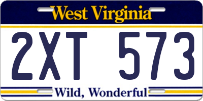 WV license plate 2XT573