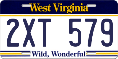 WV license plate 2XT579