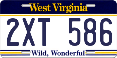 WV license plate 2XT586