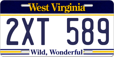 WV license plate 2XT589