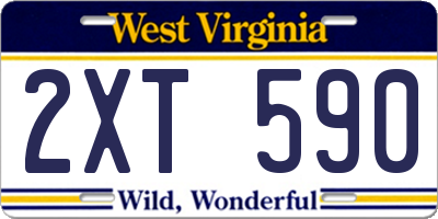 WV license plate 2XT590