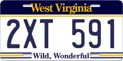 WV license plate 2XT591