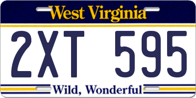 WV license plate 2XT595