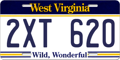 WV license plate 2XT620