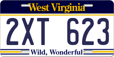 WV license plate 2XT623