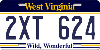 WV license plate 2XT624