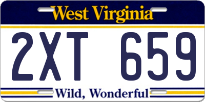 WV license plate 2XT659