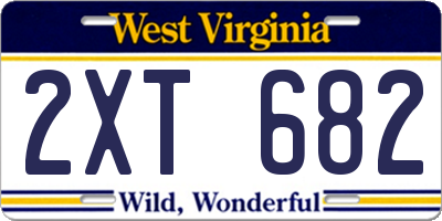 WV license plate 2XT682