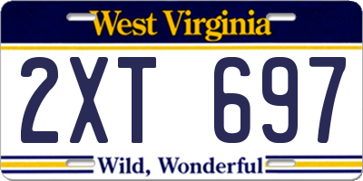 WV license plate 2XT697