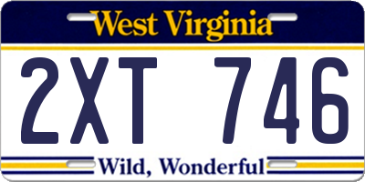 WV license plate 2XT746
