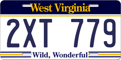 WV license plate 2XT779