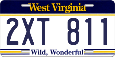 WV license plate 2XT811