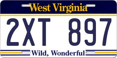 WV license plate 2XT897