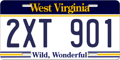 WV license plate 2XT901