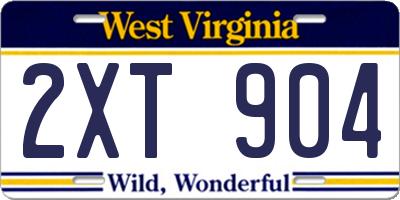 WV license plate 2XT904