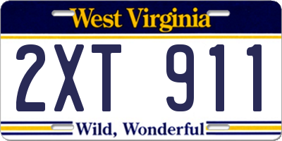 WV license plate 2XT911
