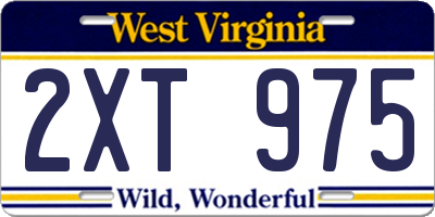 WV license plate 2XT975