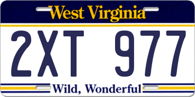 WV license plate 2XT977