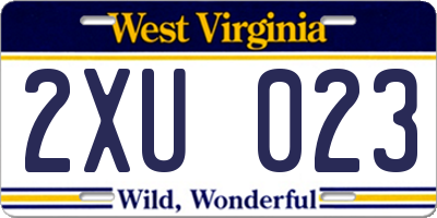 WV license plate 2XU023