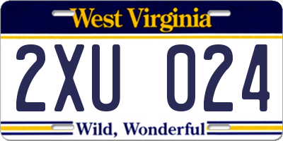 WV license plate 2XU024