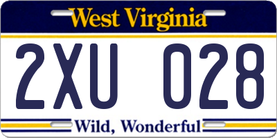 WV license plate 2XU028