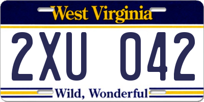 WV license plate 2XU042