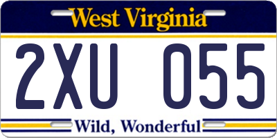 WV license plate 2XU055