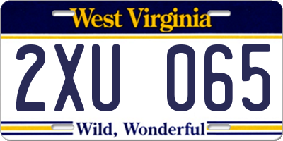 WV license plate 2XU065