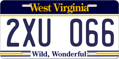 WV license plate 2XU066