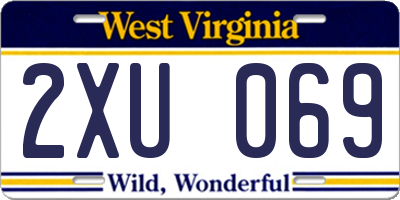 WV license plate 2XU069