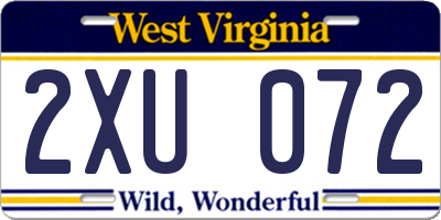 WV license plate 2XU072