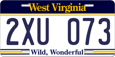 WV license plate 2XU073