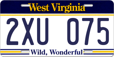 WV license plate 2XU075