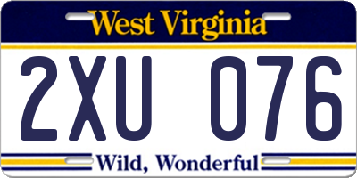 WV license plate 2XU076