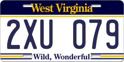 WV license plate 2XU079
