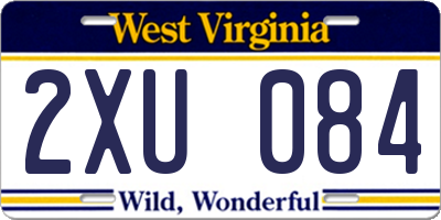 WV license plate 2XU084