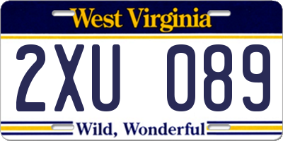 WV license plate 2XU089