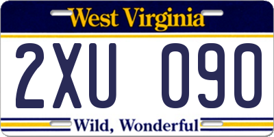 WV license plate 2XU090