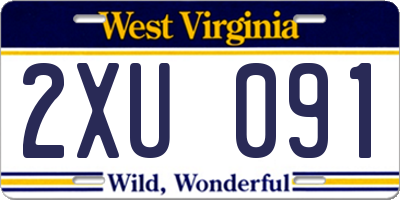 WV license plate 2XU091
